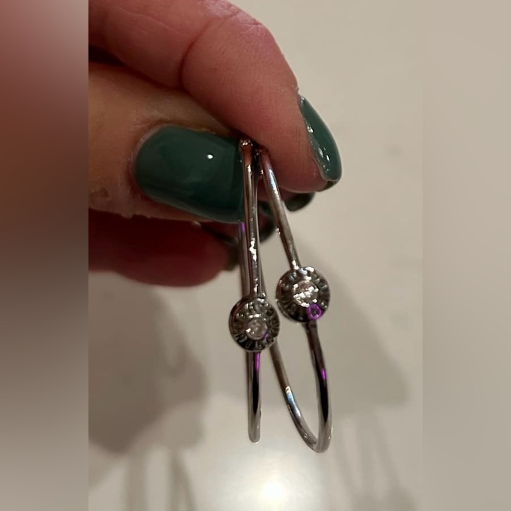 Henri Bendel Silvertone Hoop Earrings